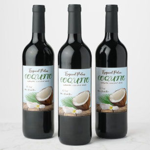 Coquito Coconut Tropical Wine Label