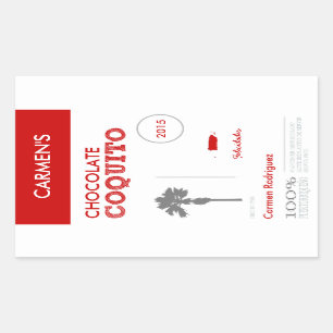 Coquito de Puerto Rico Rojo Rectangular Sticker