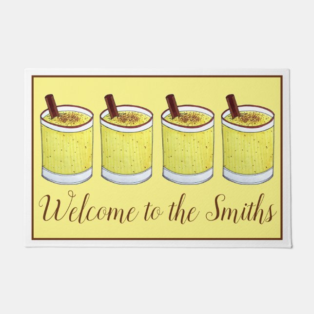 Coquito PR Puerto Rican Eggnog Christmas Holiday  Doormat (Front)