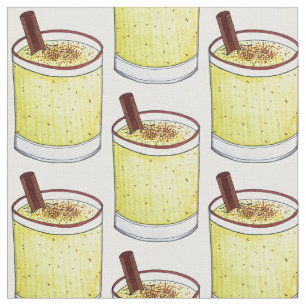 Coquito Puerto Rican Eggnog Rum Christmas Drink Fabric