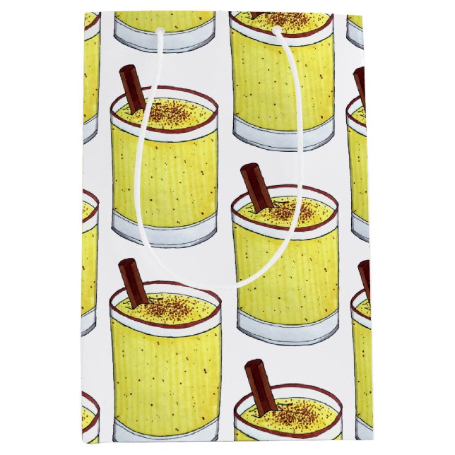 Coquito Puerto Rican Eggnog Rum Christmas Drink Medium Gift Bag (Front)