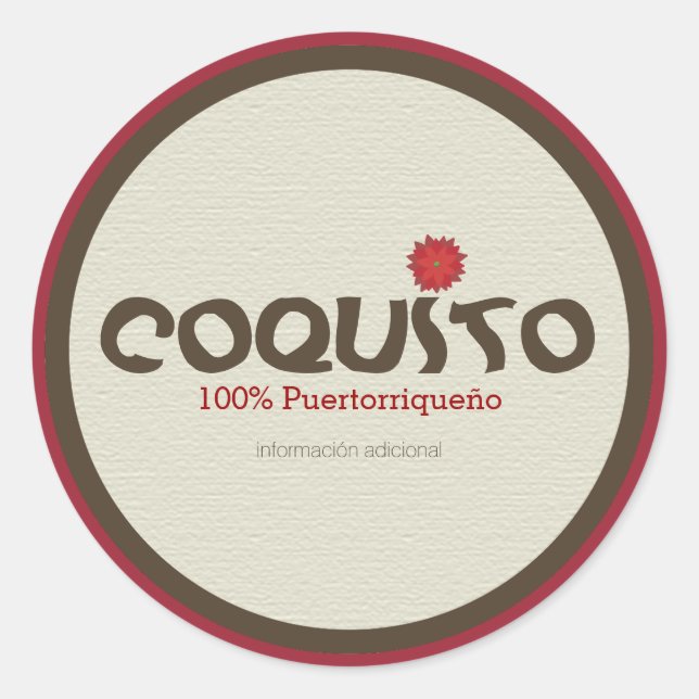 Coquito Puertorriqueno: Coquito from Puerto Rico Classic Round Sticker (Front)