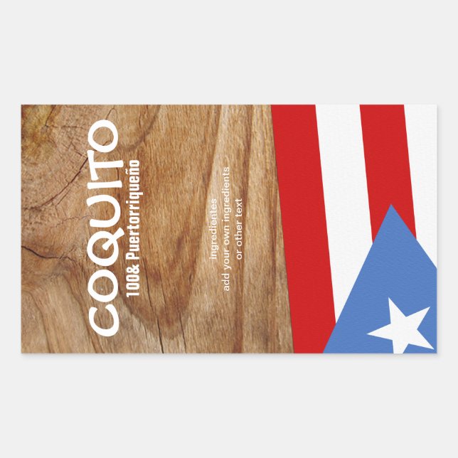 Coquito Puertorriqueno Flag Rectangular Sticker (Front)