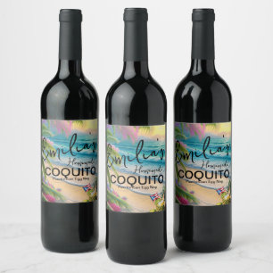 Coquito Recipe Egg Nog Drink Beach Waves Wine Label