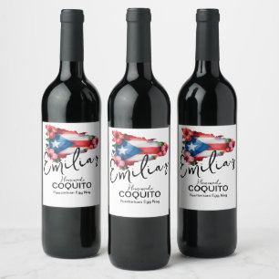 Coquito Recipe Egg Nog Drink Wine Label