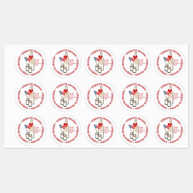 Coquito Season Bottle Label Personalise Text (Sheet)