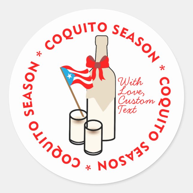 Coquito Season Bottle Label Small Personalise Text (Front)
