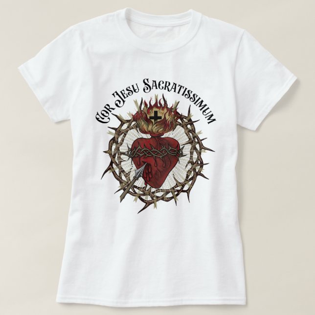 Cor Jesu Sacratissimum Sacred Heart of Jesus T-Shirt (Design Front)