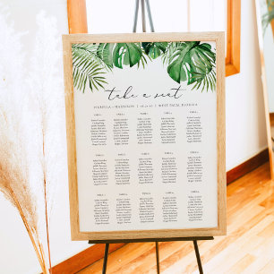 CORA Elegant Watercolor Palm Leaf Seating Chart