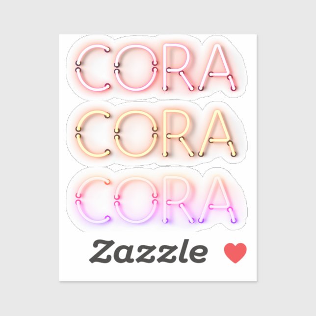 Cora name in glowing neon lights (Sheet)