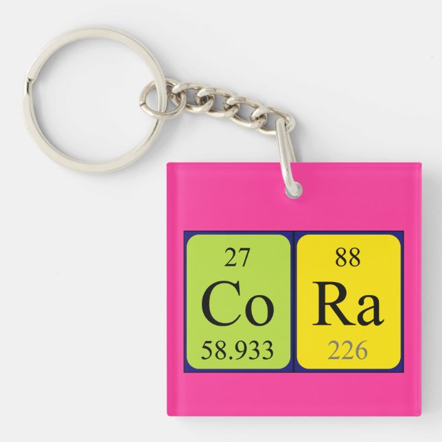Cora periodic table name keyring (Front)