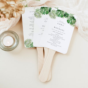 CORA Tropical Beach Destination Wedding Program Hand Fan