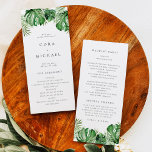CORA Tropical Beach Destination Wedding Program Programme<br><div class="desc">The CORA collection features tropical watercolor palm leaves and an elegant script font. This collection is perfect for a destination wedding or any other tropical themed event.</div>