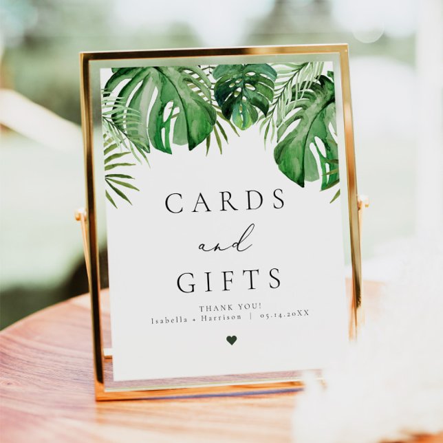 CORA Tropical Beach Palm Leaf Card and Gifts Sign (Creator Uploaded)