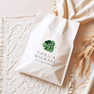 CORA Tropical Beach Palm Leaf  Destination Wedding Favour Bags