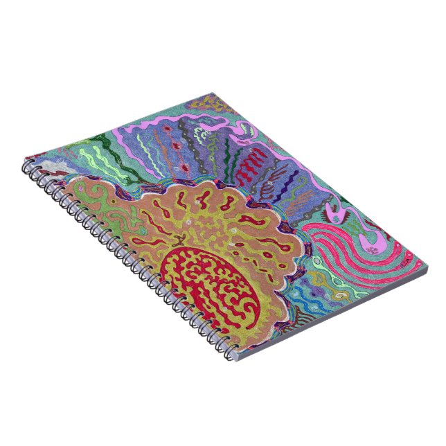 "Coral" Abstract Art Spiral Notebook (Right Side)