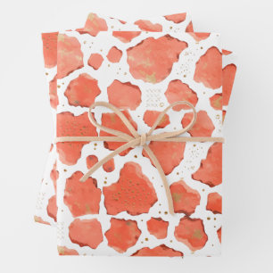 Coral Agate Texture Modern Abstract Stone Gift W Wrapping Paper Sheet