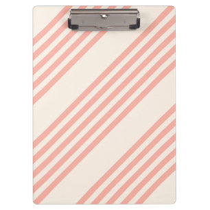 Coral and beige five stripe pattern clipboard