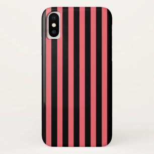 Coral and black candy stripes Case-Mate iPhone case