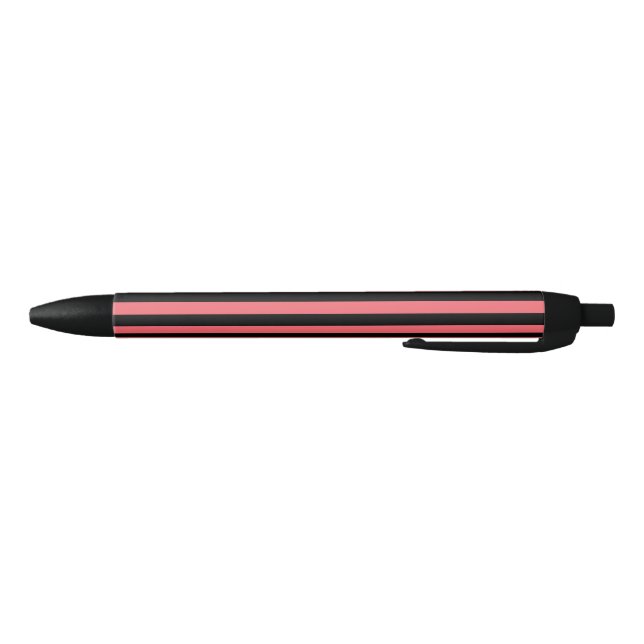 Coral and black candy stripes ink pen (Bottom)