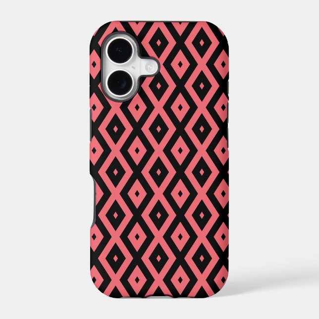 Coral and black diamond pattern (Back)