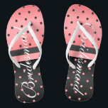 Coral and Black Polka Dots - Bridesmaid Jandals<br><div class="desc">Bridal Party Flip Flop Shoes ready for you to personalise. ⭐This Product is 100% Customisable. *****Click on CUSTOMIZE BUTTON to add, delete, move, resize, changed around, rotate, etc... any of the graphics or text or use the fill in boxes. ⭐99% of my designs in my store are done in layers....</div>