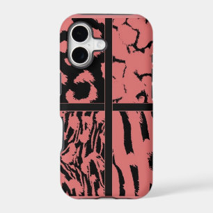 Coral and Black Wild Animal Patterns