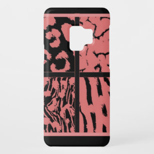 Coral and Black Wild Animal Patterns Case-Mate Samsung Galaxy S9 Case