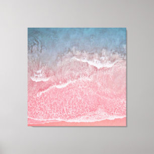 Coral And Blue Beach Ocean and Seashore Canvas Print