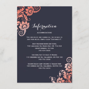Coral and Blue Floral Detail Cards