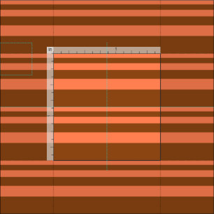 Coral and Brown Coloured Lined/Striped Pattern Fabric