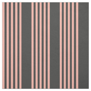 Coral and charcoal five stripe pattern fabric