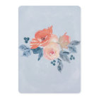 Coral and Dusty Blue Floral Gold Geometric Wedding