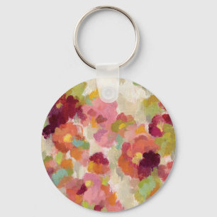 Coral and Emerald Garden Key Ring