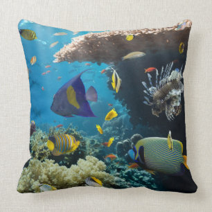 Coral and fish in the Red Sea, Egypt Cushion