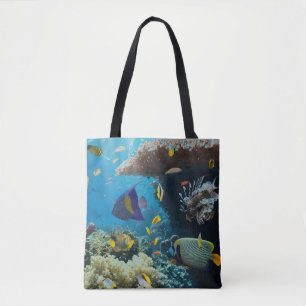 Coral and fish in the Red Sea, Egypt Tote Bag