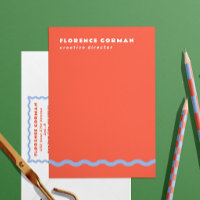 Coral and French Blue Wavy Frame Personal