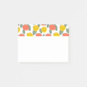 Coral and Gold Flowers Post-it Notes