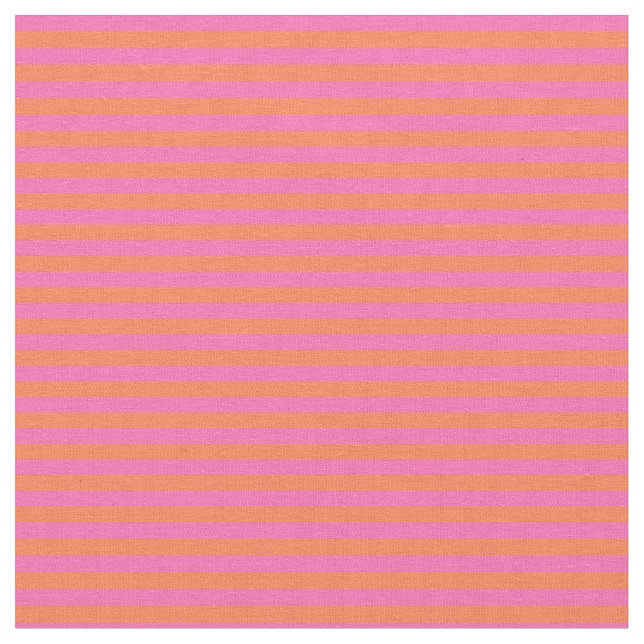 Coral and Hot Pink Coloured Pattern of Stripes Fabric (Close Up)