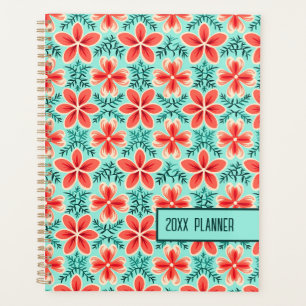 Coral and Mint Floral Planner