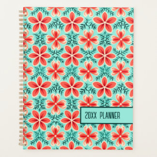 Coral and Mint Floral Planner