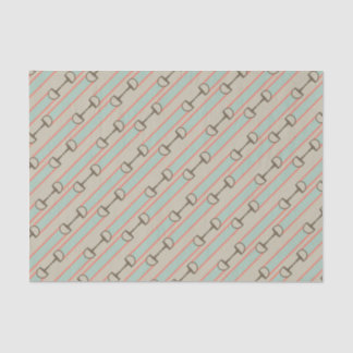 Coral and Mint Horse Bit Ribbon Pattern Tissue Paper