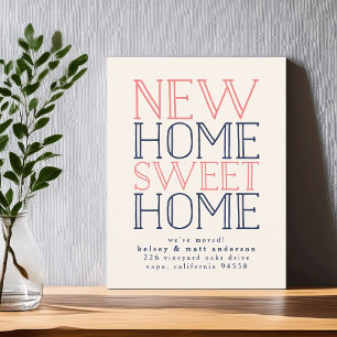 Coral and Navy Typography Moving Announcement