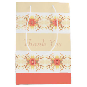 Coral And Peach With Cream Medium Gift Bag