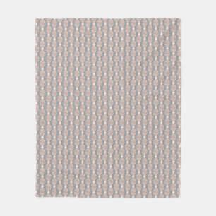 Coral and Pearls Peach Cream Grey Pattern Fleece Blanket