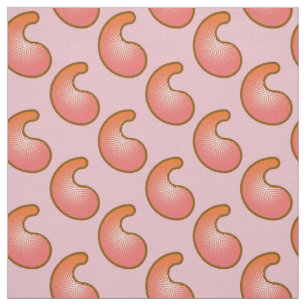 Coral and pink paisley pattern fabric