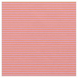 Coral and Plum Stripes Pattern Fabric