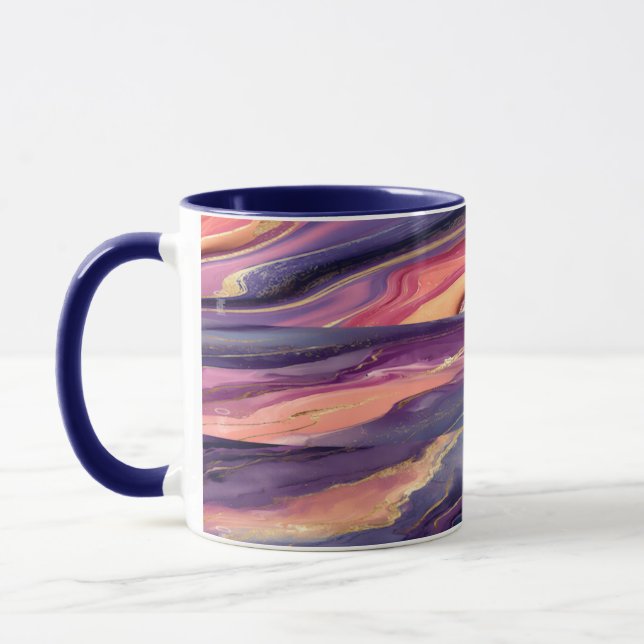 coral and violet pattern mug (Left)