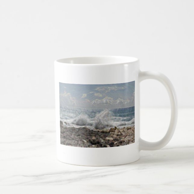 Coral and Waves Coffee Mug (Right)