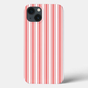 Coral and white candy stripes Case-Mate iPhone cas iPhone 13 Case